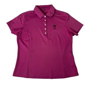 Nike Golf Dri-FIT‎ Polo Shirt Mikey Mouse Golfing Top Purple Embroidered Size XL